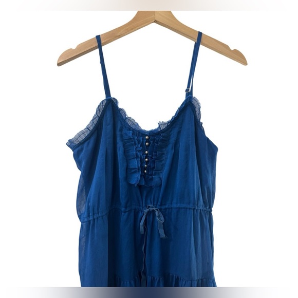 STARING AT STARS Delicate Blue Lace Ruffle Trim Dress SIZE SMALL 2 4 Tiers Adjut - Picture 3 of 11